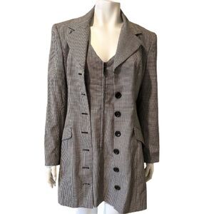 Vintage Bebe Houndstooth Dress Suit Set SIZE:8